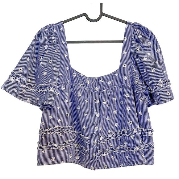 Tularosa Laney Crop Top Navy White S - Picture 4 of 8